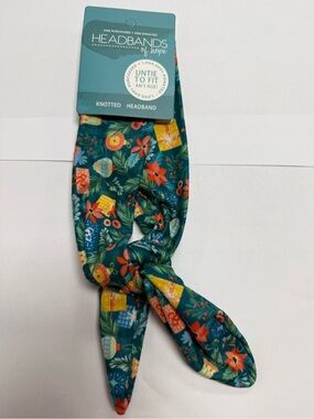 Christmas Floral Knotted Floral Teal Headbands of Hope NWT